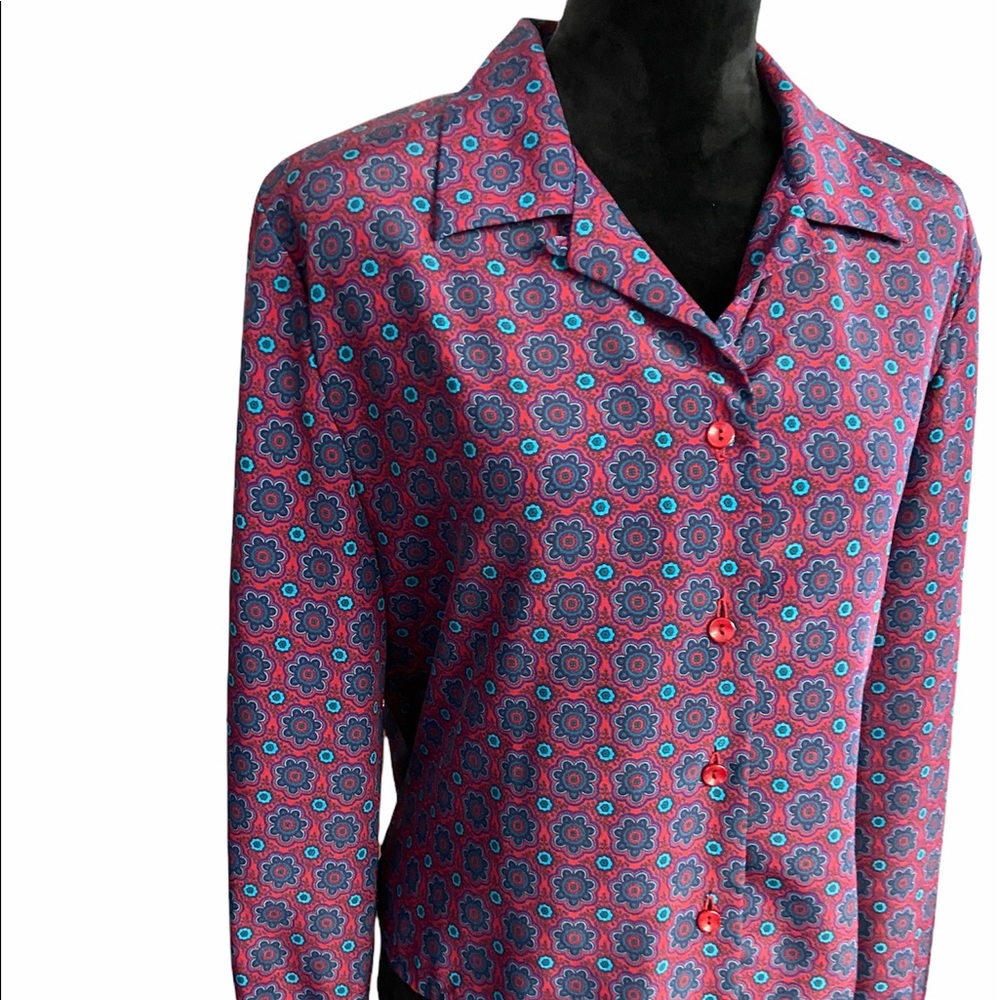 Vintage Haberdashery Purple Floral Blouse View 2